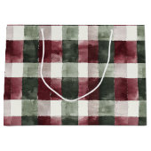Rood Groen Geplakt Stripes Rustiek Kerstmis Groot Cadeauzakje (Voorkant)