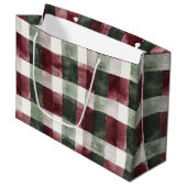 Rood Groen Geplakt Stripes Rustiek Kerstmis Groot Cadeauzakje (Voorkant Gekanteld)