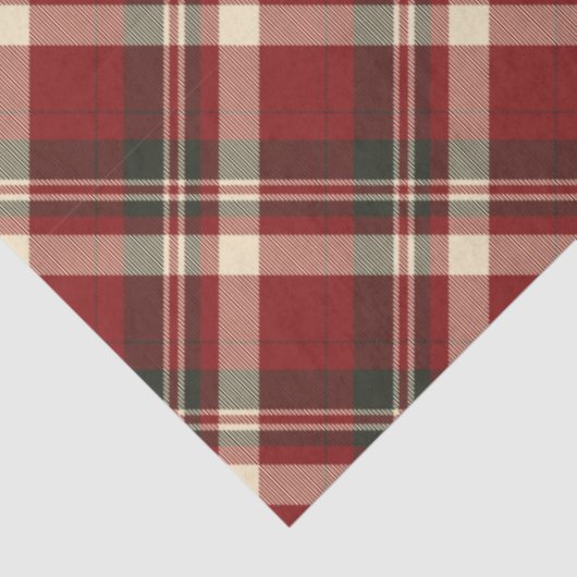 Rood groen geruit Buffalo patroon Kerstmis Tissuepapier (Detail)