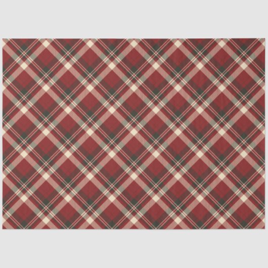 Rood groen geruit Buffalo patroon Kerstmis Tissuepapier (Voorkant)