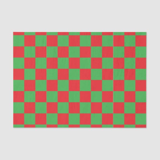 Rood Groen Geruit Check ontwerp Tissuepapier (Voorkant)