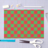 Rood Groen Geruit Check ontwerp Tissuepapier (Craft)