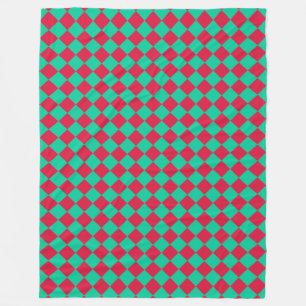 Rood Groen Geruit Diamant Patroon Fleece Deken