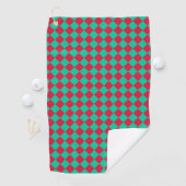Rood Groen Geruit Diamant Patroon Golfhanddoek (Insitu)