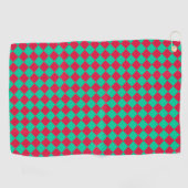Rood Groen Geruit Diamant Patroon Golfhanddoek (Horizontaal)