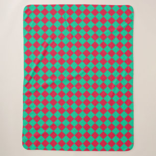Rood Groen Geruit Diamant Patroon Sherpa Deken