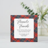 Rood groen geruit flanel & vrienden kerstfeest kaart (Staand voorkant)