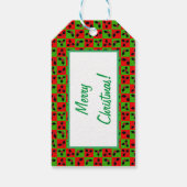 Rood Groen geruit Holly Berry Leaf Cadeaulabel (Achterkant)