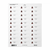Rood groen geruit kerstboom retouradres etiket (Full Sheet)