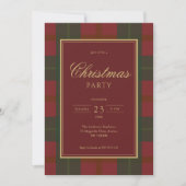 Rood groen geruit klassiek kerstfeest kaart (Voorkant)
