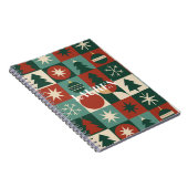 Rood groen geruit Mid Century Holiday Notitieboek (Rechterzijde)