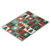 Rood groen geruit Mid Century Holiday Notitieboek (Linkerzijde)