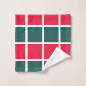 Rood groen geruit patroon bad handdoek (Wasdoekje)