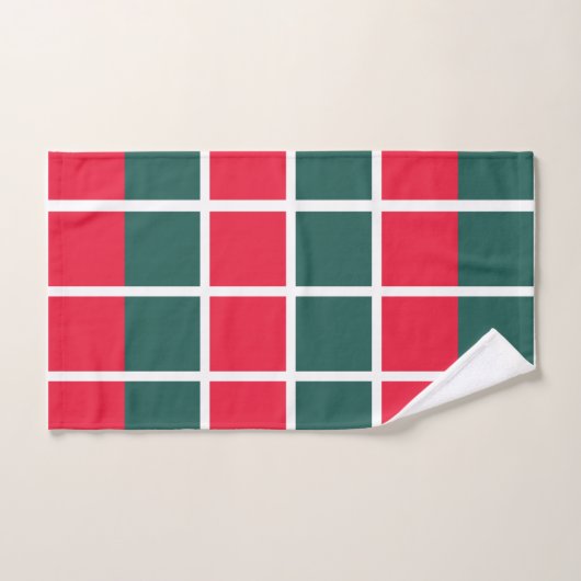 Rood groen geruit patroon bad handdoek (Handdoek)