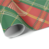 Rood groen geruit patroon cadeaupapier (Rol Hoek)