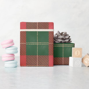 Rood groen geruit patroon cadeaupapier