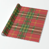 Rood groen geruit patroon cadeaupapier (Uitgerold)