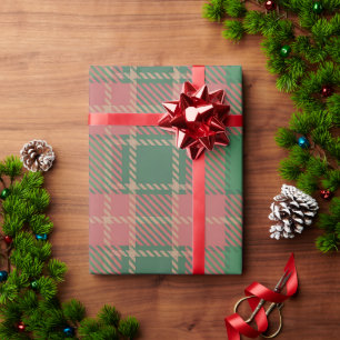 Rood groen geruit patroon cadeaupapier