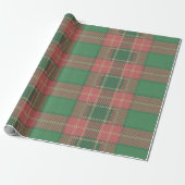 Rood groen geruit patroon cadeaupapier (Uitgerold)
