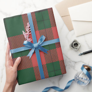 Rood groen geruit patroon cadeaupapier