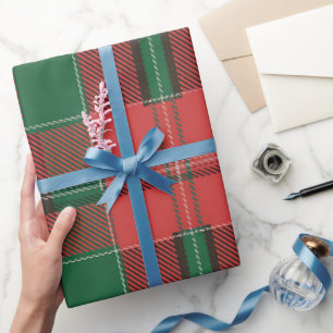 Rood groen geruit patroon cadeaupapier