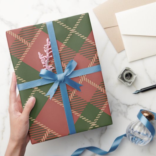 Rood groen geruit patroon inpakpapier (Geschenken)