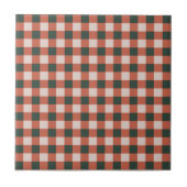 Rood & Groen Geruit Patroon Retro Minimalist Tegeltje (Voorkant)