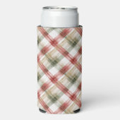 Rood groen geruit strepen seltzer blikjeskoeler (Seltzer Achterkant)