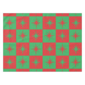 Rood groen geruite Atomic Christmas-starbursts Tafelkleed (Voorkant (Horizontaal))