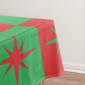 Rood groen geruite Atomic Christmas-starbursts Tafelkleed (Voorbeeld)