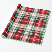  rood groen geruite boerderij lux kerst cadeaupapier (Uitgerold)