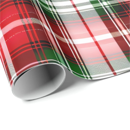  rood groen geruite boerderij lux kerst cadeaupapier (Rol Hoek)