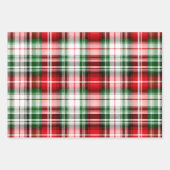  rood groen geruite boerderij lux kerst inpakpapier vel (Voorkant)