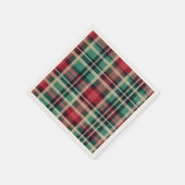 Rood groen geruite strepen servet (Hoek)