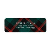 Rood Groen geruite traditie Etiket (Voorkant)