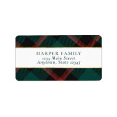 Rood Groen geruite traditie Etiket (Voorkant)