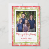 Rood & Groen Geschilderd Lijst Kerst Kaart, Vakant Feestdagenkaart (Voorkant)