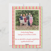 Rood & Groen Geschilderd Lijst Kerst Kaart, Vakant Feestdagenkaart (Achterkant)