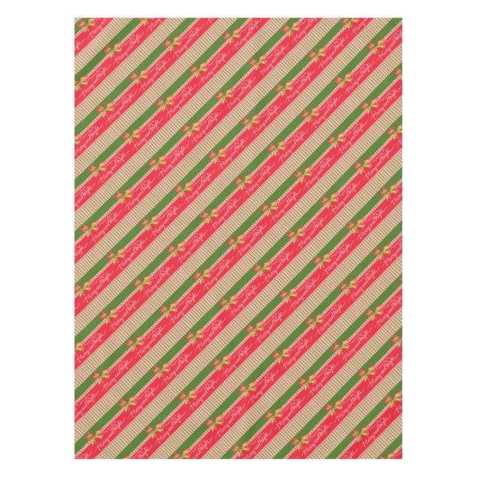 Rood groen gestreept holly vrolijk helder tafelkle tafelkleed (Voorkant)