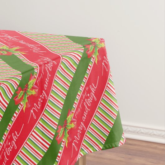 Rood groen gestreept holly vrolijk helder tafelkle tafelkleed (Voorbeeld)