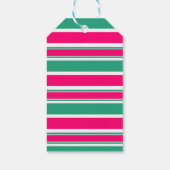 Rood - groen gestreept horizontaal patroon cadeaulabel (Achterkant)
