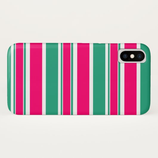 Rood - groen gestreept horizontaal patroon Case-Mate iPhone case (Achterkant (horizontaal))