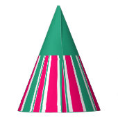 Rood - groen gestreept horizontaal patroon feesthoedjes (Achterkant)