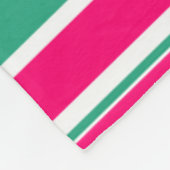 Rood - groen gestreept horizontaal patroon fleece deken (Hoek)
