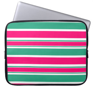 Rood - groen gestreept horizontaal patroon laptop sleeve