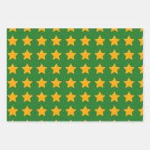 Rood groen gestreept inpakpapier - Gouden sterren (Voorkant 3)