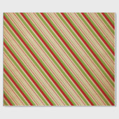Rood groen gestreept patroonpapier cadeaupapier (Vlak)
