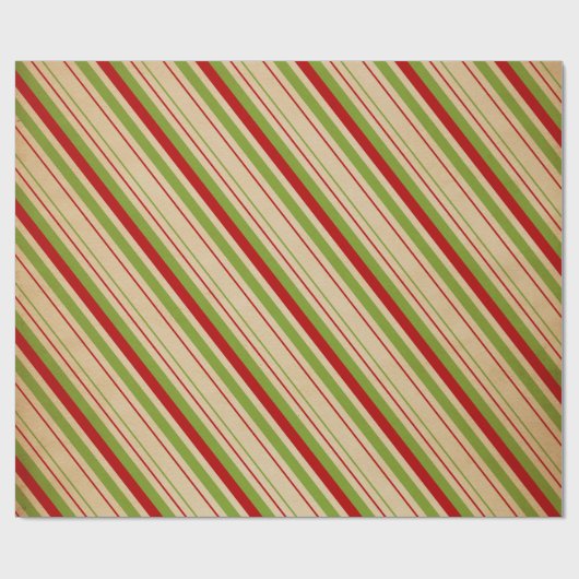Rood groen gestreept patroonpapier cadeaupapier (Vlak)