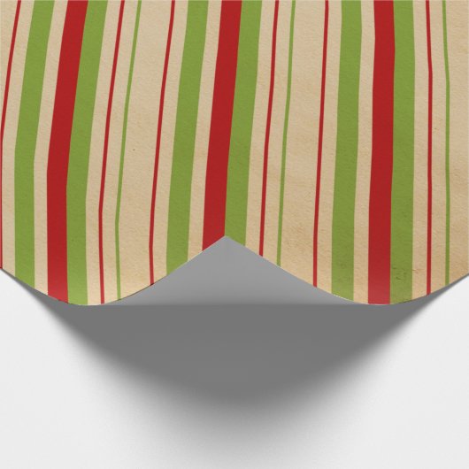 Rood groen gestreept patroonpapier cadeaupapier (Hoek)