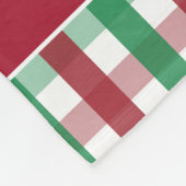 Rood & Groen Gingham met eigen naam Fleece Deken (Hoek)
